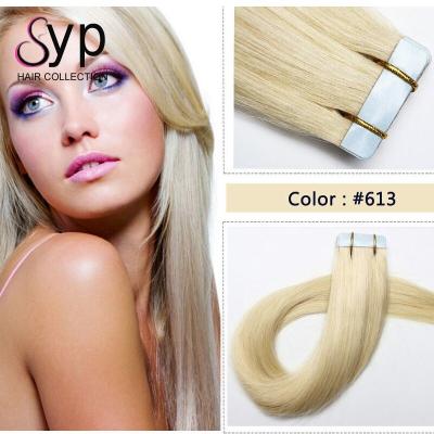 China Glam Double Tape Russian Straight Virgin Hair Keratin Hair Extension 100% Unprocessed for sale