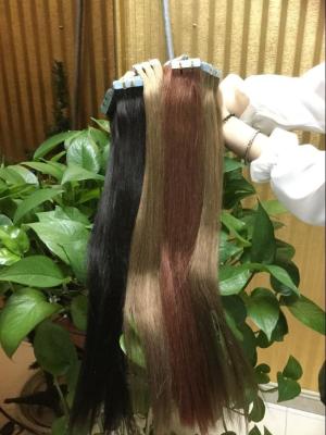 China 100 Human Coloring Virgin Tape In Hair Extensions Glue Babe 12 Inches - 30 Inches for sale