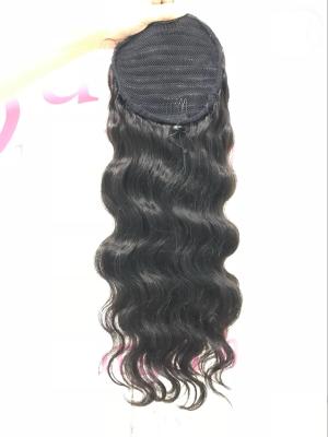 China High Tail Afro Hair Ponytail Extension Human Hair Weave Black No Chemical for sale