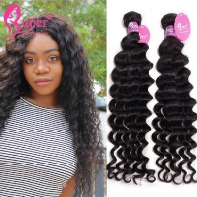 China Grade 8A Raw Malaysian Virgin Hair Curly Deep Wave No Tangle No Smell for sale