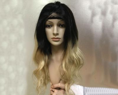 China 1B Blonde Full Lace Wigs Human Hair Ombre Real Hair Wigs Dark Root To Natural Black for sale