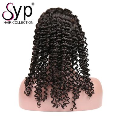 China Malaysian Human Hair Lace Front Wigs With Baby Hair Remy Wavy Curls Headband for sale