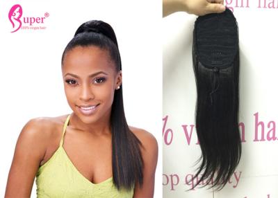 China 30 Inch Wrap Around Ponytail Hair Extensions / Long Real Hair Ponytail Hairpiece for sale