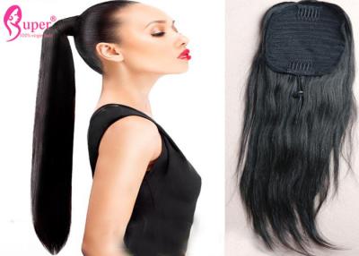 China Wrap Around Ponytail Extension Human Hair / Natural Straight Brazilian Hair Bundles for sale