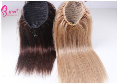 China Double Drawn Drawstring Ponytail Hair Extensions Long Cuticle Aligned for sale