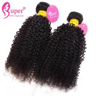 China Cuticle Aligned Black Weave Afro Kinky Curly Virgin Hair / Deep Body Wave Peruvian Hair for sale