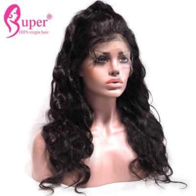 China 100% Human Brazilian Virgin Hair Extensions Cuticle Body Wave , Plucked Lace Front Wig With Baby Hair for sale