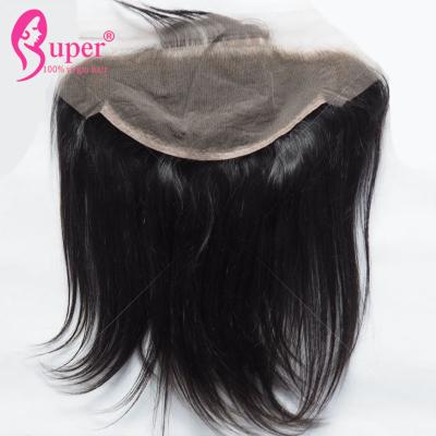 China Durable Human Virgin Hair Swiss Lace Frontal Closure 13x6 Double Weft No Tangling for sale