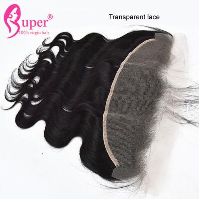 China Swiss Transparent Lace Frontal Closure 13x4 One Donor Cuticle Align Body Wave Hair for sale