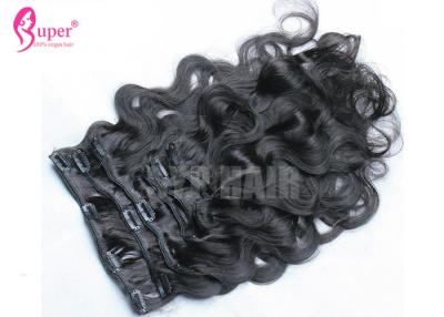 China Peruvian 3 Bundles Virgin Clip In Hair Extensions Clip On Human Hair Pieces Body Wave for sale