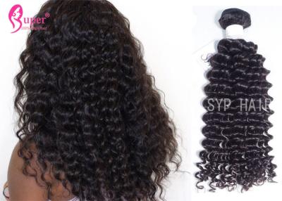 China Deep Curly 100% Human Hair Weave Extensions Double Weft For Black Girl for sale