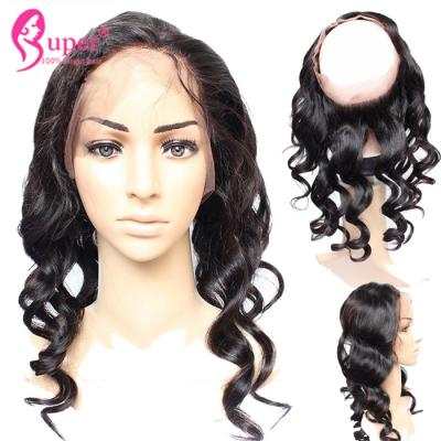 China Brazilian Hair Frontal Closure 360 Lace Frontal With Virgin Hair Bundles Bleached Knots for sale