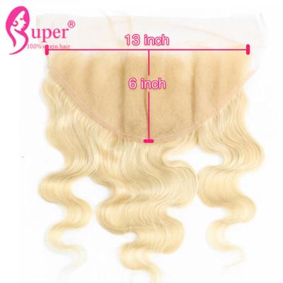 China 13 By 6 Transparent Swiss Lace Frontal 613 Blonde Virgin Body Hair Wave for sale