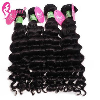 China Soft Indian Remy Hair Extensions Eurasian Deep Wave Tangle Free Minimal Shedding for sale