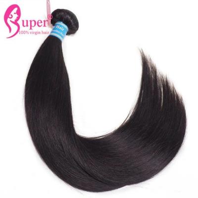 China Double Drawn Weft Brazilian Virgin Hair Extensions Straight Hair Style 1 Piece for sale