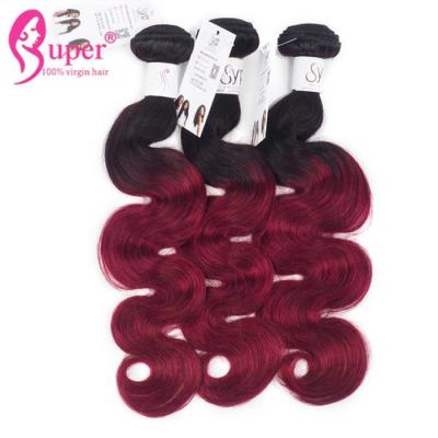 China Neat Blonde Ombre Hair Extensions , Black To Red Ombre Color Wefts With Afro Short Hair Woman UK for sale