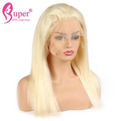 China 613 Blonde Transparent Full Lace Wigs Human Real Remy Hair Straight For Women for sale