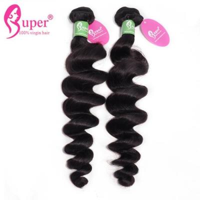 China Loose Wave Hair Extensions Brazilian Human Hair Double Drawn Machine Weft for sale