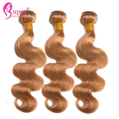 China Healthy Ombre Brazilian Body Wave Color 27 Human Cuticle Aligned Double Drawn Weft for sale