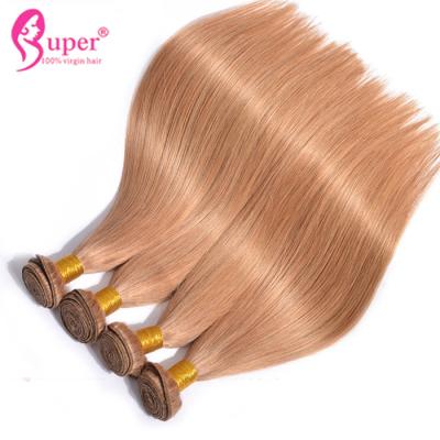 China #27 Dark Blonde Human Virgin Hair Bundles / Straight Blonde Ombre Weave for sale