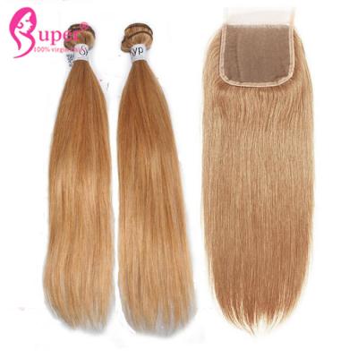 China 27# Bundle Virgin Human Cuticle Aligned Silky Straight Hair Weft Machine for sale