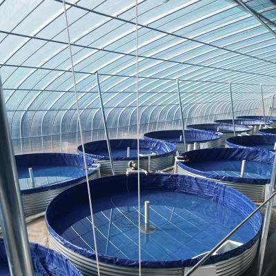 China Easy Assembly New Design Fish Tank Farming Round Fish Pond Tank Tarpaulin Agriculture Steel Fish Tank Lobster Pool for sale