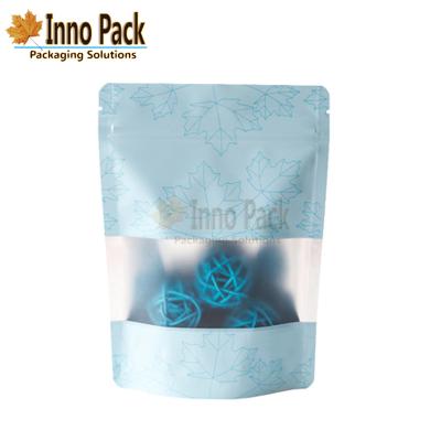 China Moistureproof Ready To Ship Custom Ziplock Clear Window Stand Mini Snack Bag à venda