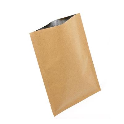 China 20x30cm Moisture Proof Aluminum Foil Kraft Paper Inside 3 Side Sealing Vacuum Packing Bag With Tear Notch for sale