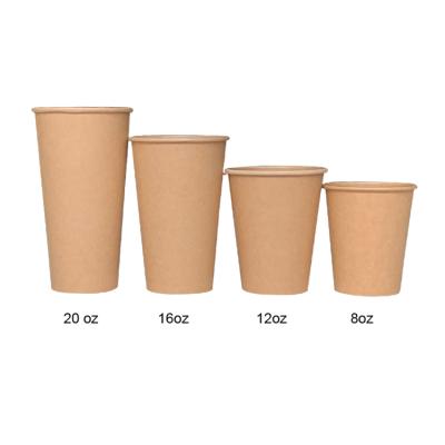 중국 Eco - Friendly Disposable Compostable Brown Kraft Paper Single Wall Cup For Coffee 판매용