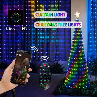 China APP Eco - Friendly Led Fairy Decorative Colorful Christmas Led Curtain In RGB Color Lights With Led Lights for sale