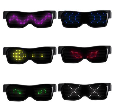 China Hot Sale Christmas Party Decoration Glasses App Control Luminous Instant Led Glow Light Sunglasses with USB Charging for sale