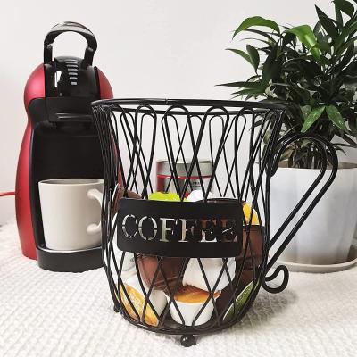 China Factory Sustainable Metal K Cup Coffee Pod Capsule Holder Metal Coffee Cup Storage Basket for sale