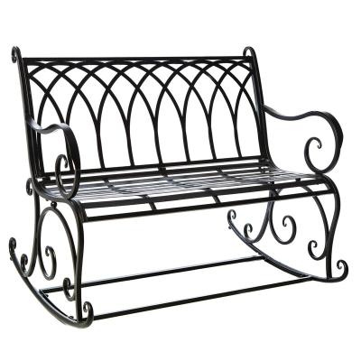 China Rustic Color Modern Design Cheap Price Cast Iron Rustic Black Garden Bench For Garden Patio for sale