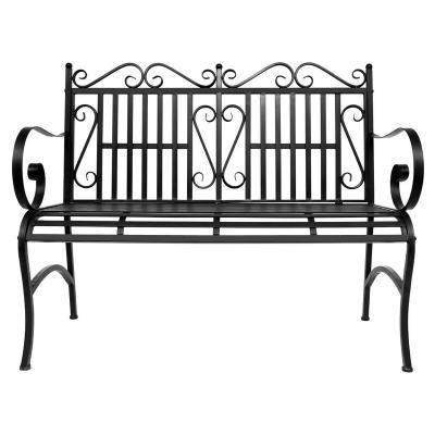 China Brown Color Modern Design Cheap Price Cast Iron Rustic Garden Bench For Garden Patio for sale