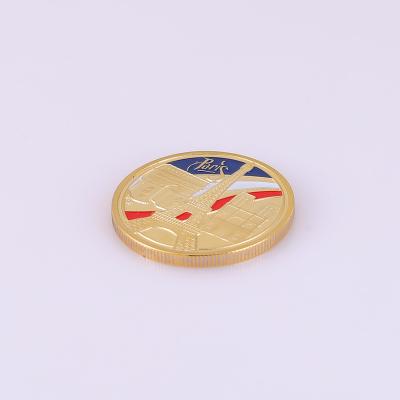 China France Design Your Own Cheap Promotional Custom Logo Souvenir Coins Antique Brass Metal Challenge Coin for sale