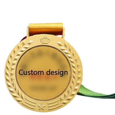 China China Wholesale Cheap Custom Empty Gold Plated Souvenir Metal Sports Award Medal And Trophy for sale