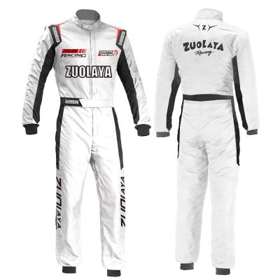 China Zuolaya Anti-UV Go Kart Racing Nylon/Cotton Flame Retardant Racing Wear F1 Suit Set Automobile One-piece Motorcycle Suits for sale