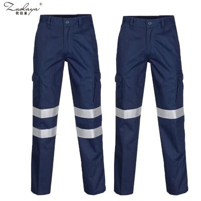 China High Quality 100%Cotton 100% Cotton Safety Workwear Reflective Pants For Worker for sale