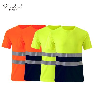 China Safety Clothing Anti-pilling 100% Polyester Reflective Workwear Customized Logo Men's T-shirt Wholesale Work Clothes for sale