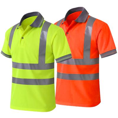 China Quick-Drying Hi Vis Reflective Safety Men's And Women's Unisex Polo Shirts Workwear Shirt for sale