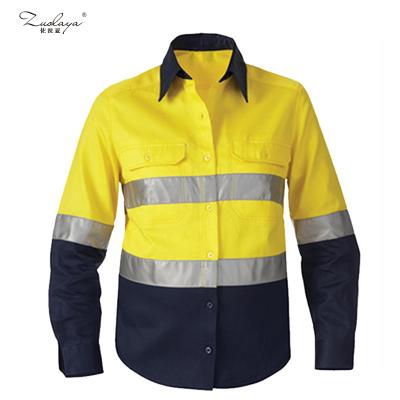 China factory sale 100%cotton clothing 100%cotton clothing 100%cotton hot reflective high visibility long sleeve safety shirt cargo workwear custom for sale