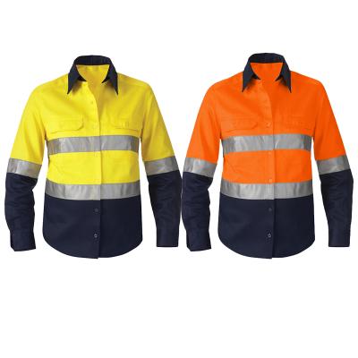 China The 100%cotton reflective brand in the sale safety reflective clothing visibility tops running warm reflective shirt workwear for sale