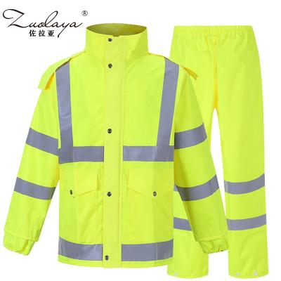 China Custom High Quality Waterproof Reflective Raincoat Safety Strength Shirt Riders Suit Rain Wear Bachelorette Hi and Pants Motorcycle Rainwear for sale