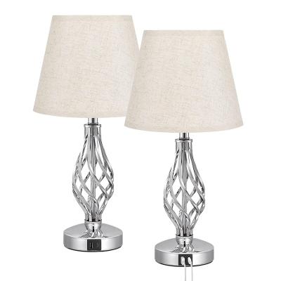 China Table Lamps Modern High End Luxury Home Bedroom Decor Bedside Lamp With USB Ports for sale