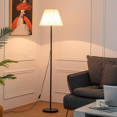 China Nordic minimalist simple home decoration hotel floor lamp shade cloth style plug-in floor lamp for sale