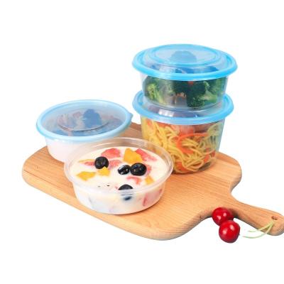 China Chinese Style Popular Disposable Plastic Round 16oz Bowl Prevent Leaking Black Transparent PP Take Out Fast Food Storage Container for sale