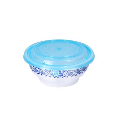 China Chinese Style Disposable Bolygold 360ml Plastic Soup Bowl With Lid Table Fruit Ice Cream Snack Takeout Food Container Box for sale