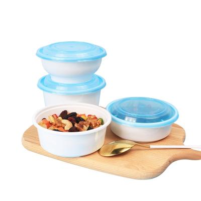 China Chinese Style Customize Logo 360ml Disposable Plastic Bowl Dessert Candy Soup Picnic Container Small Capacity Box With Lid for sale