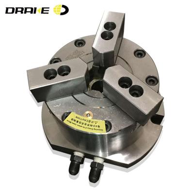 China Steel Stationary Lathe Chuck 3 Jaw Cavity Hydraulic Power Chuck for sale