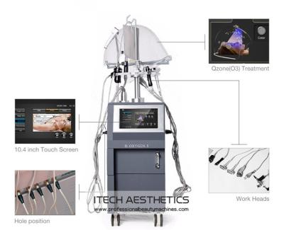 Chine 9 dans 1 machine faciale de l'oxygène de barothérapie vertical, machine faciale de traitement de peau de jet à vendre